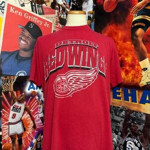 Vintage 90s Detroit Red Wings NHL Hockey T Shirt Men's Red Sz XL